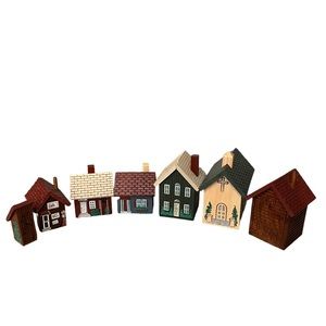 Vintage 1990 Cape Craftsman Country Village by Artist Rose Kennedy 7 Piece Set